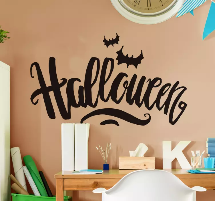 Halloween lettering terror halloween decal - TenStickers