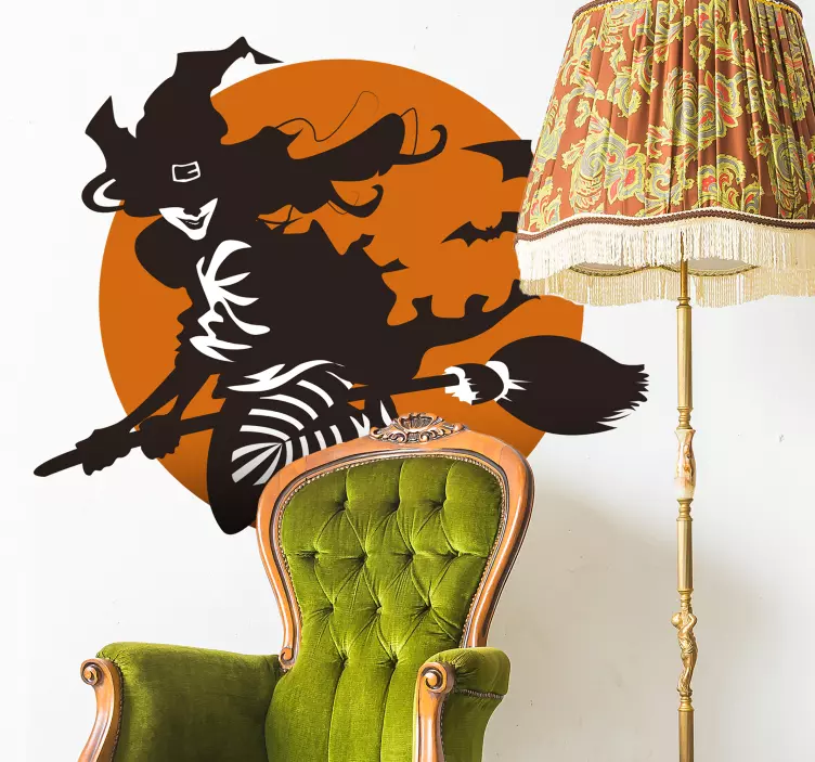 Halloween Witch Wall Sticker - TenStickers