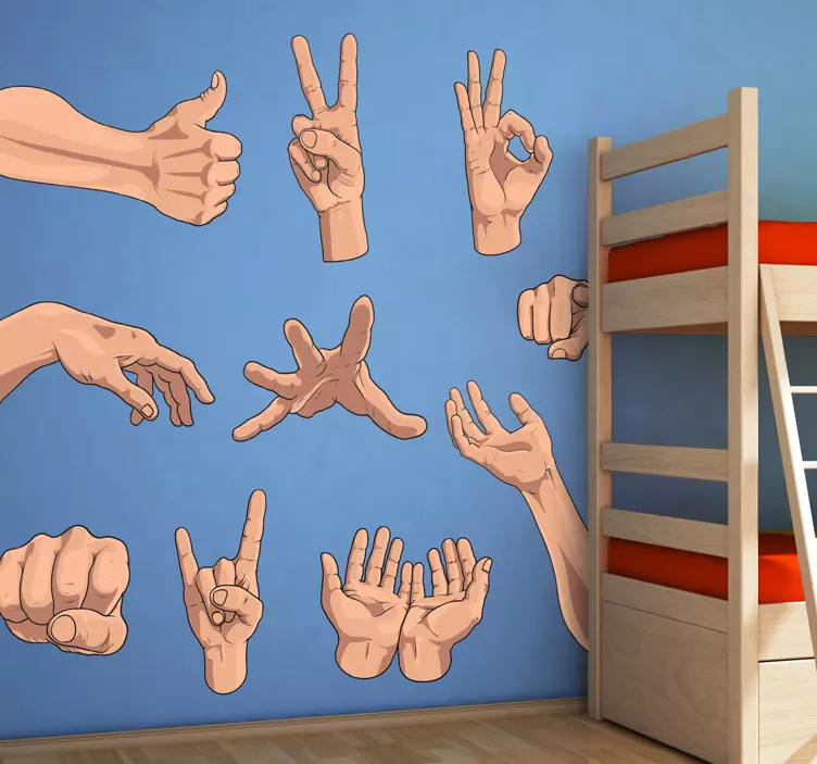 Hand Gestures Sticker - TenStickers