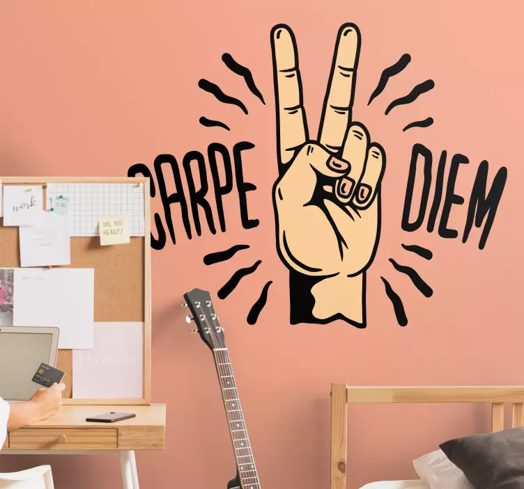 Hand Symbol Peace wall quote decal - TenStickers