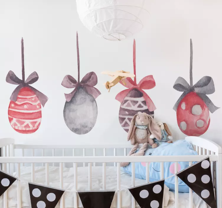 Hanging Easter eggs wall sticker - TenStickers