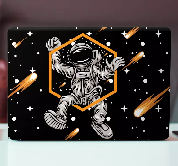 Happy astronaut illustration laptop skins - TenStickers