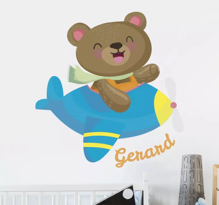 Happy Bear Pilot wall stickers for kids - TenStickers