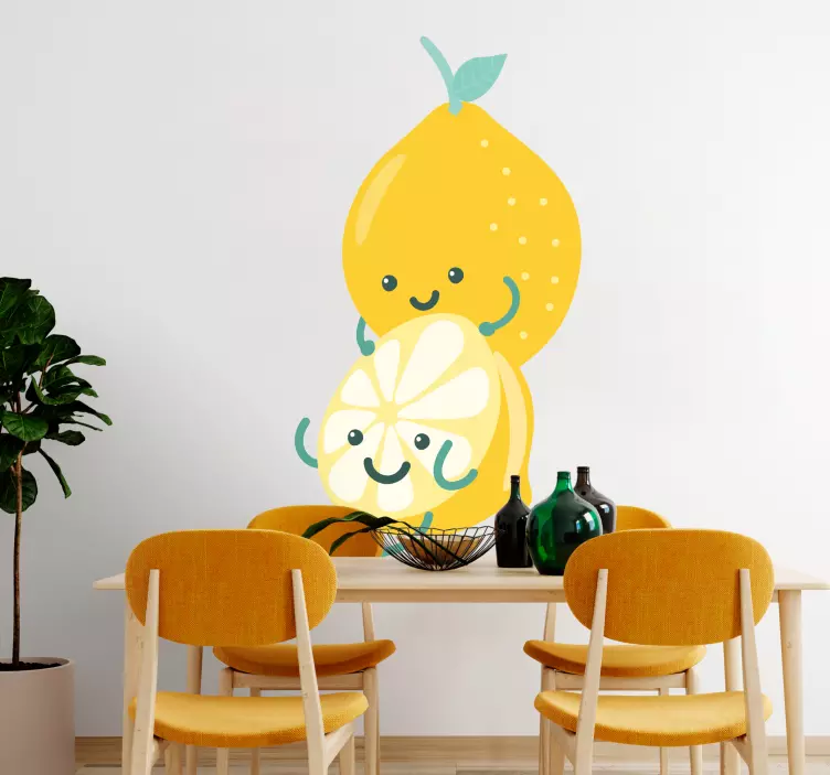 Happy Citrus Characters fruit sticker - TenStickers