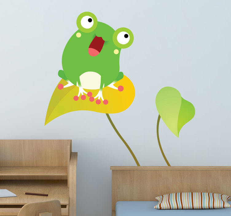 Happy Frog Leaf wall sticker - TenStickers