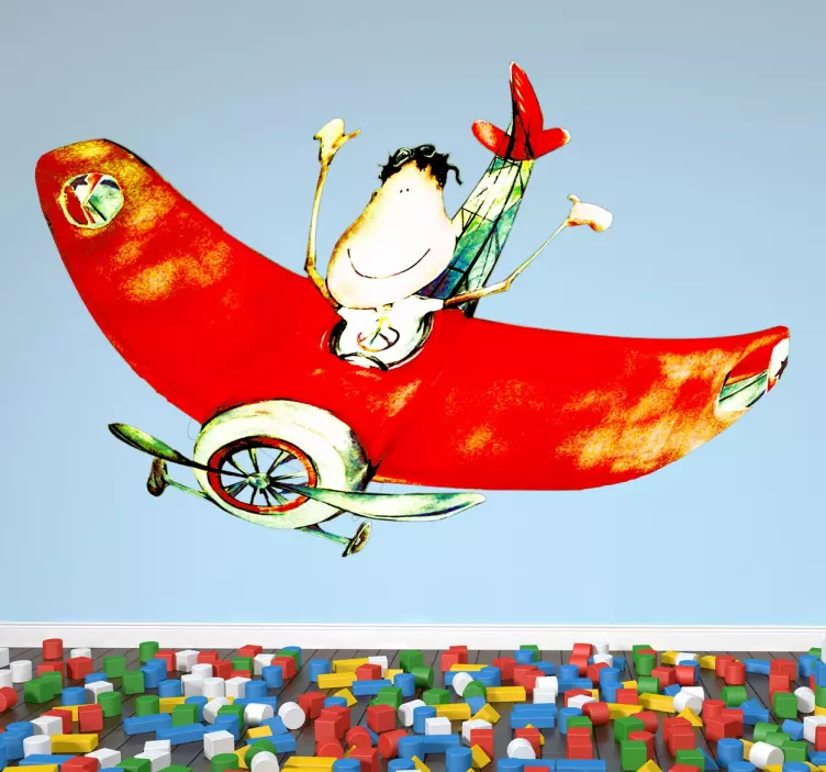 Happy Kid Airplane wall stickers for kids - TenStickers
