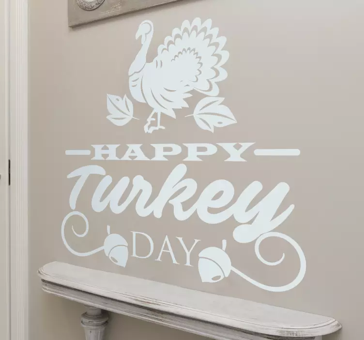 Happy turkey day Thanksgiving sticker - TenStickers