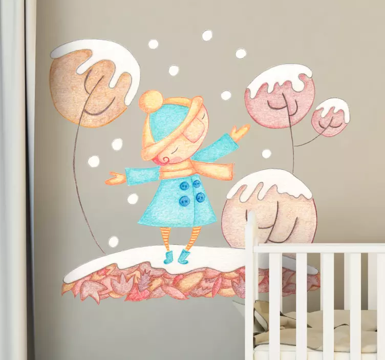 Happy Winter Child wall stickers for kids - TenStickers