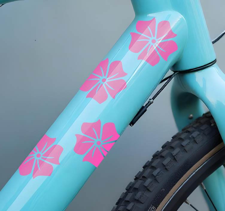 Hawaïan flower pack bike sticker - TenStickers