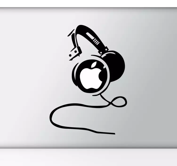 Headphones MacBook Sticker - TenStickers