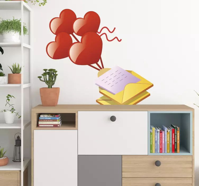 Heart Love Letters Wall Sticker - TenStickers