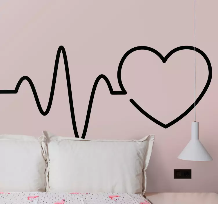 Monocolour heartbeat line sticker - TenStickers