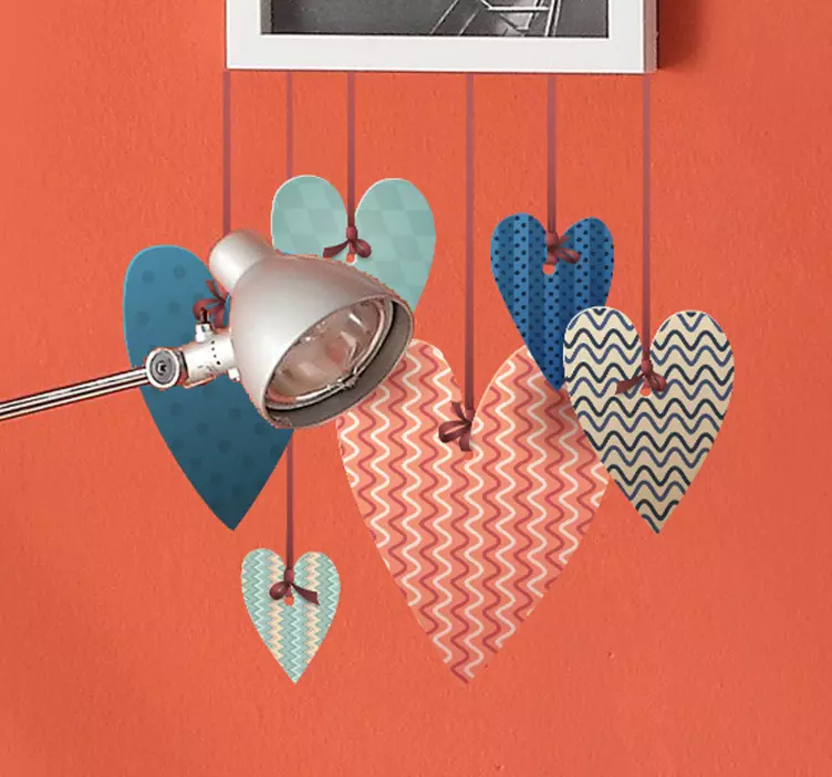 Hearts Hanging Wall Sticker - TenStickers