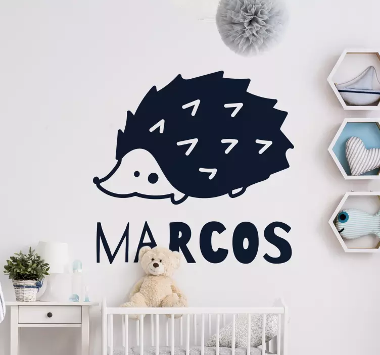 HEDGEHOG NAME CUSTOMIZATION pet wall sticker - TenStickers