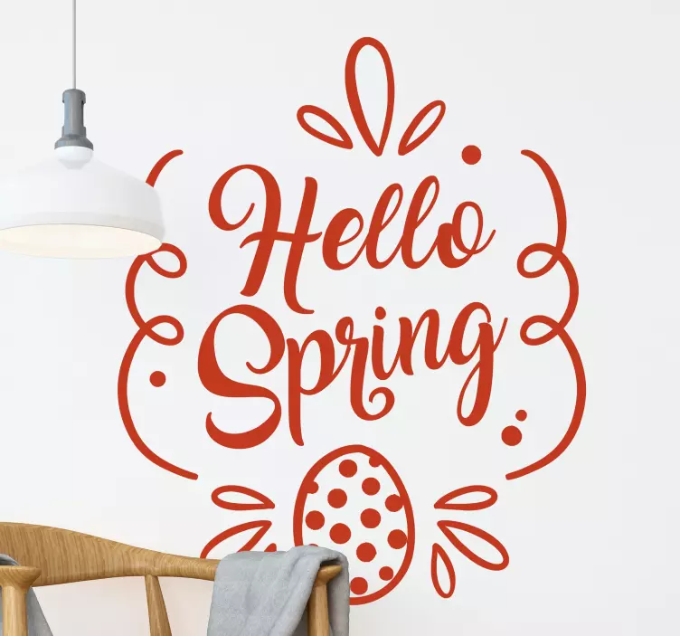 Hello spring! Easter wall sticker - TenStickers