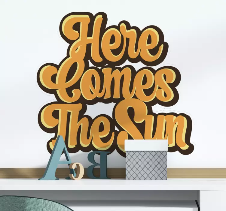 Here comes the sun 70's style vintage sticker - TenStickers