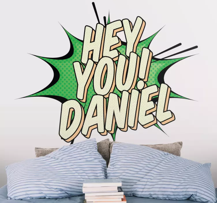 Hey You! Custom Name wall decal quotes - TenStickers