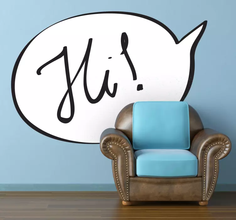 Hi Comic Text Sticker - TenStickers