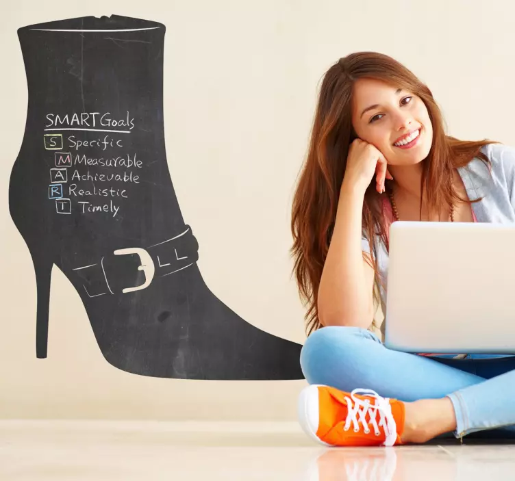 High Heel Boot Blackboard Sticker - TenStickers