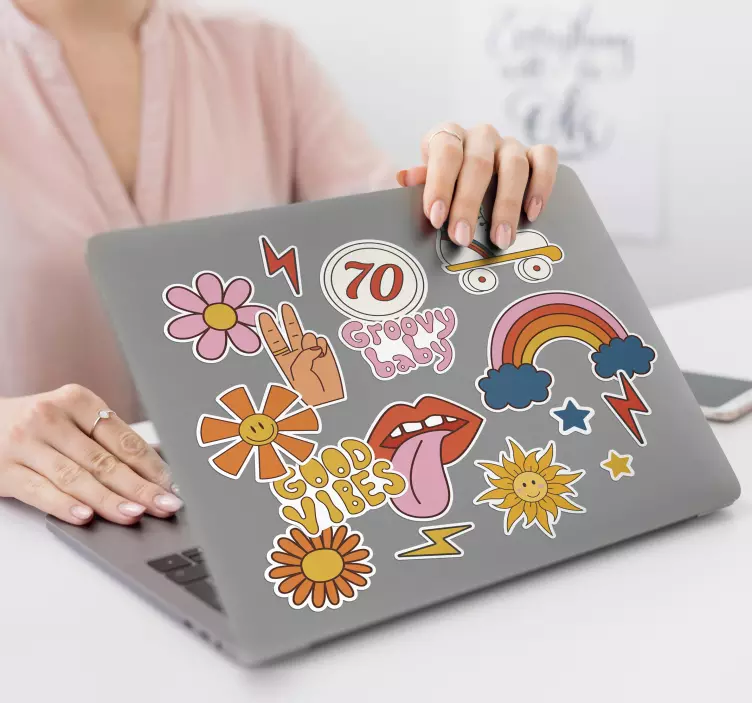 Hippie vibes vinyl sticker - TenStickers