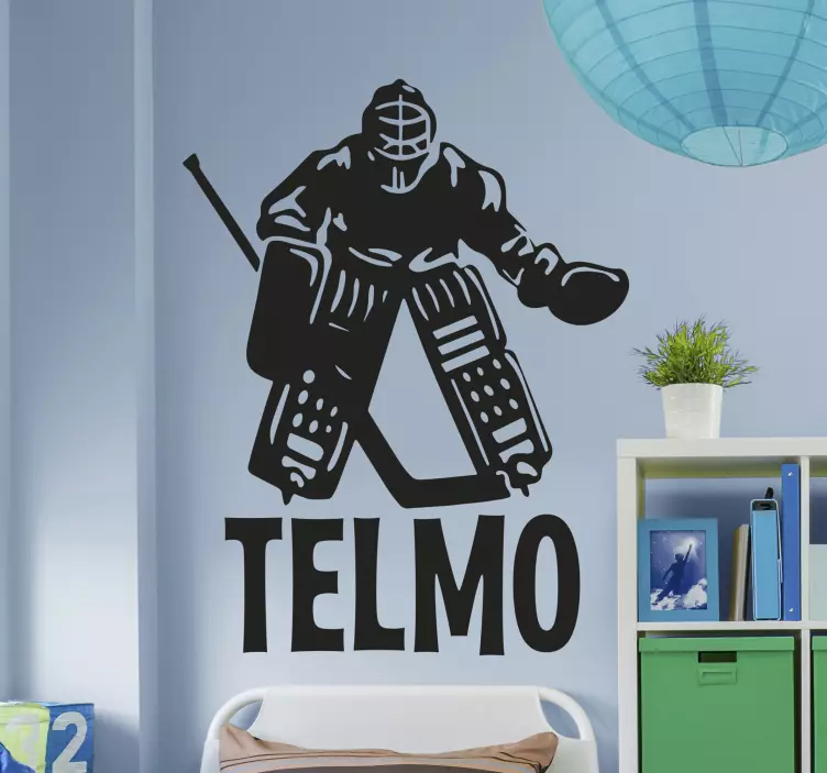 Hockey Goalie Design soccer wall decal - TenStickers