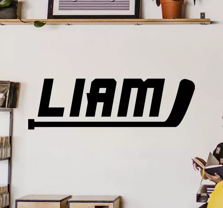 Hockey Name Design sports wall decal - TenStickers