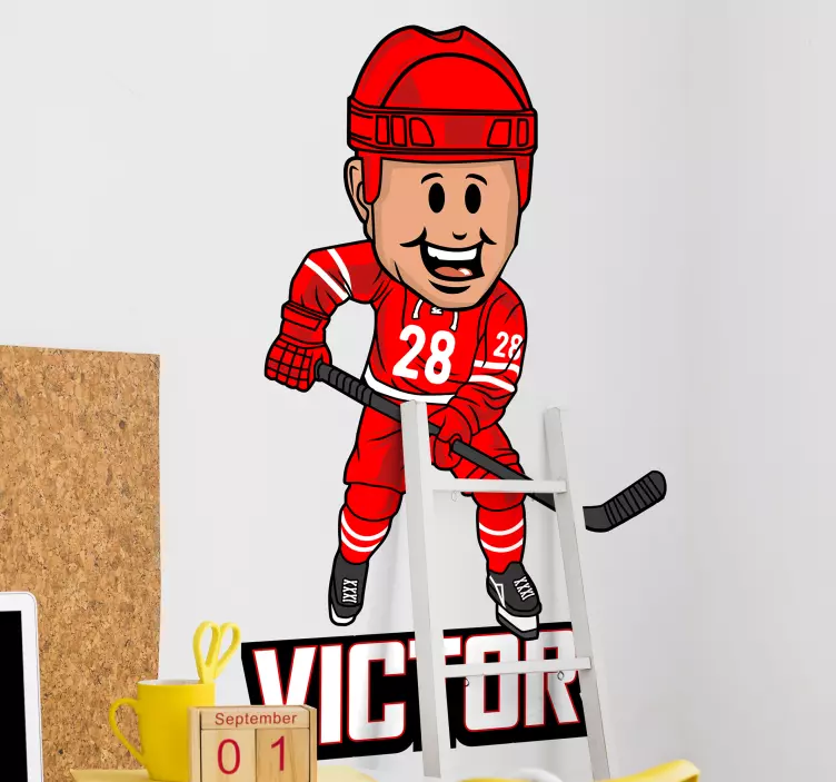 Hockey Player Figure sports wall decal - TenStickers