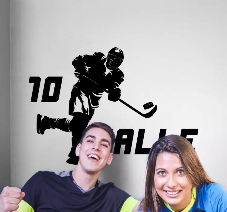 Hockey Player Motion sports wall decal - TenStickers