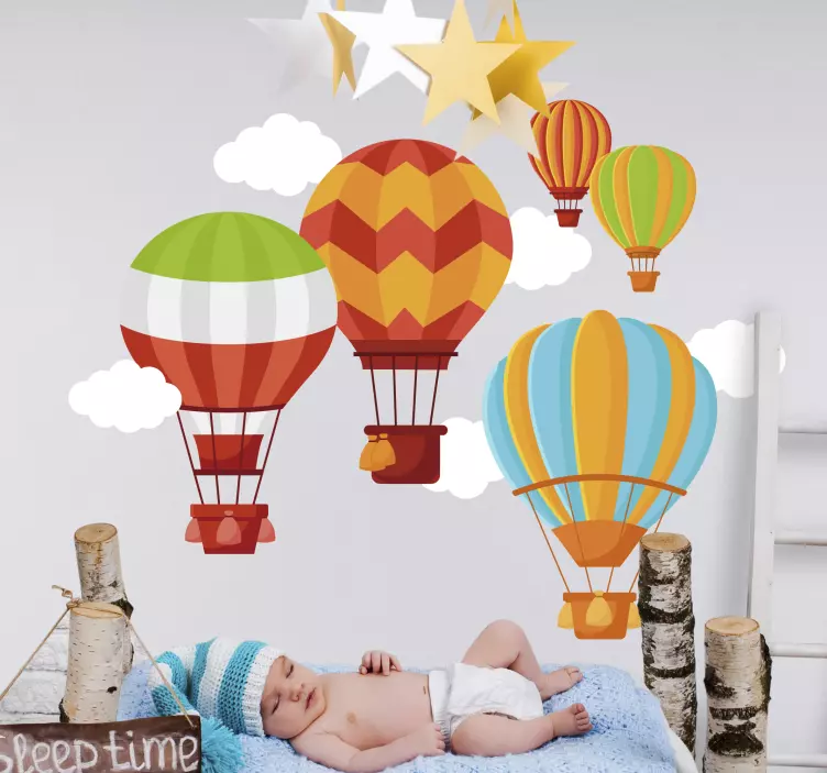 Hot Air Balloon Children´s Wall Sticker - TenStickers