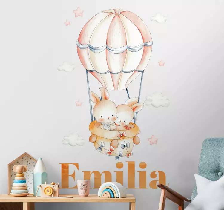 Hot Air Balloon wall stickers for kids - TenStickers