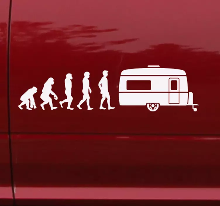 Human Evolution to Caravan Sticker - TenStickers