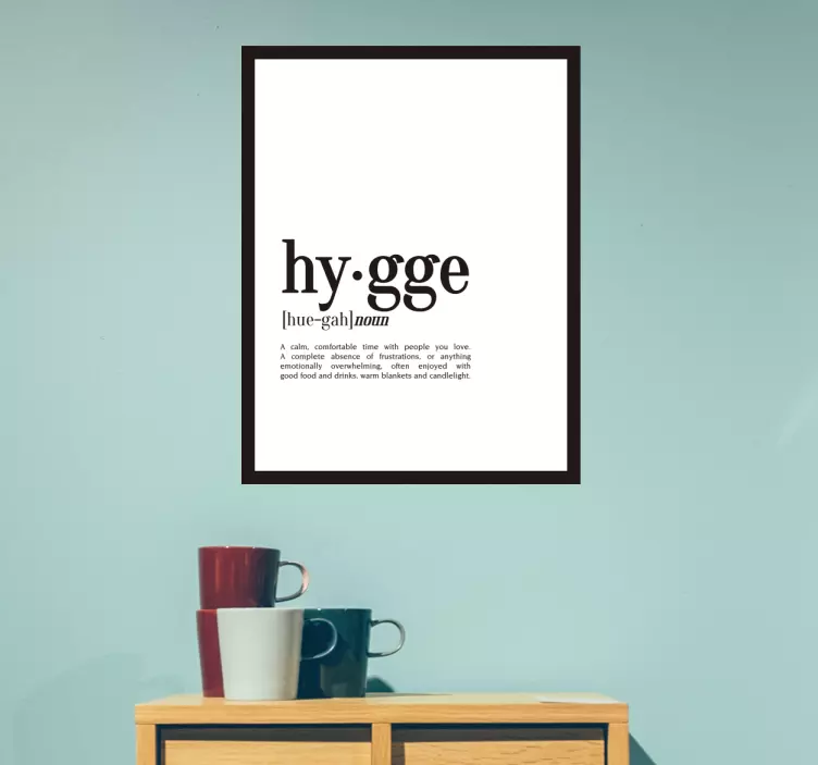 hygge definition home text wall sticker - TenStickers