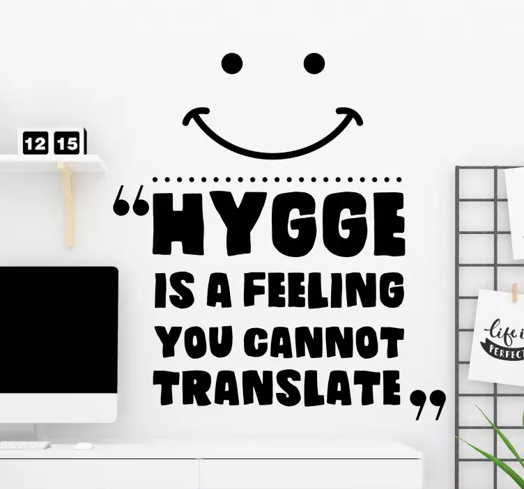 Hygge Quote Smile wall decal quotes - TenStickers