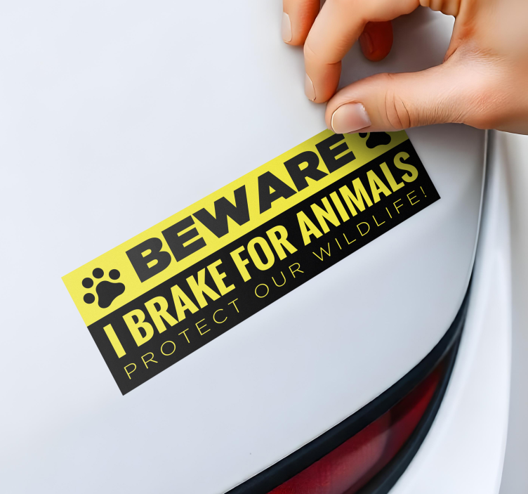 I brake for animals car decal - TenStickers