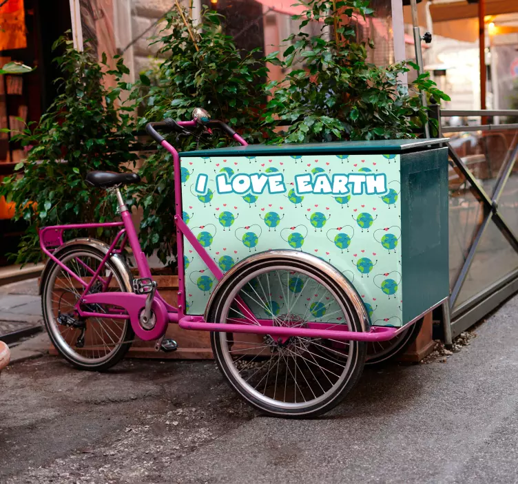 I LOVE EARTH bike sticker - TenStickers