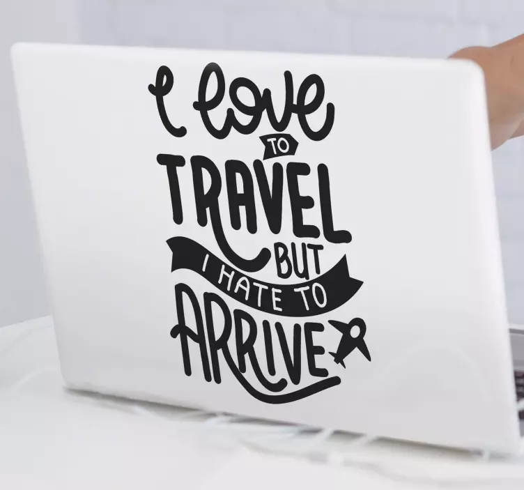 I LOVE TO TRAVEL laptop sticker - TenStickers