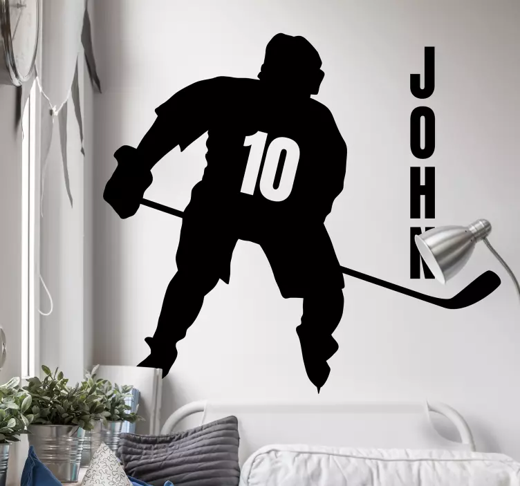 Ice Hockey Athlete sports wall decal - TenStickers