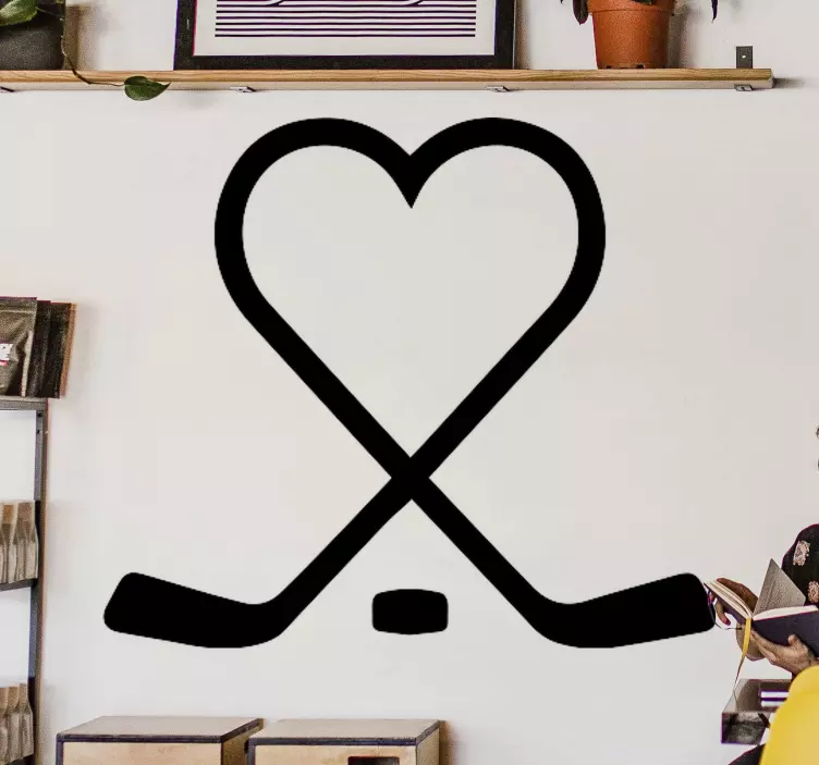 Ice Hockey heart wall sticker - TenStickers