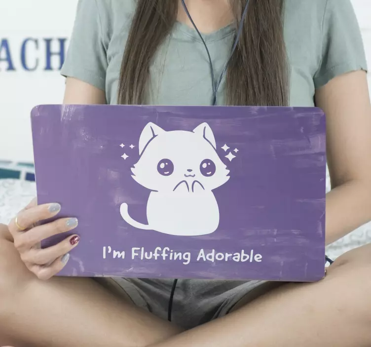 I'm fluffing adorable Anime laptop skins - TenStickers