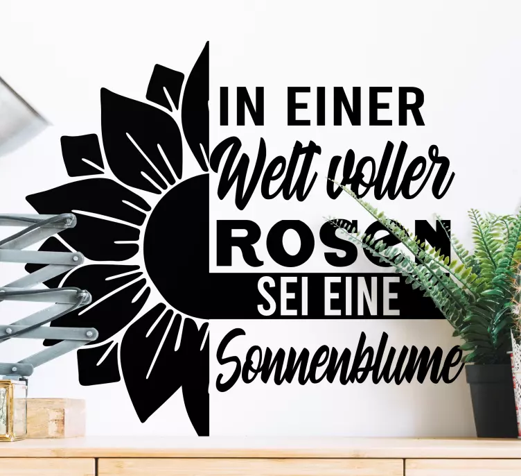 In a world sun flower wall sticker - TenStickers