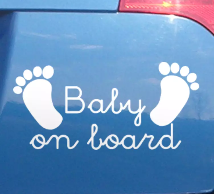Infant Footprints Display Baby on board sticker - TenStickers