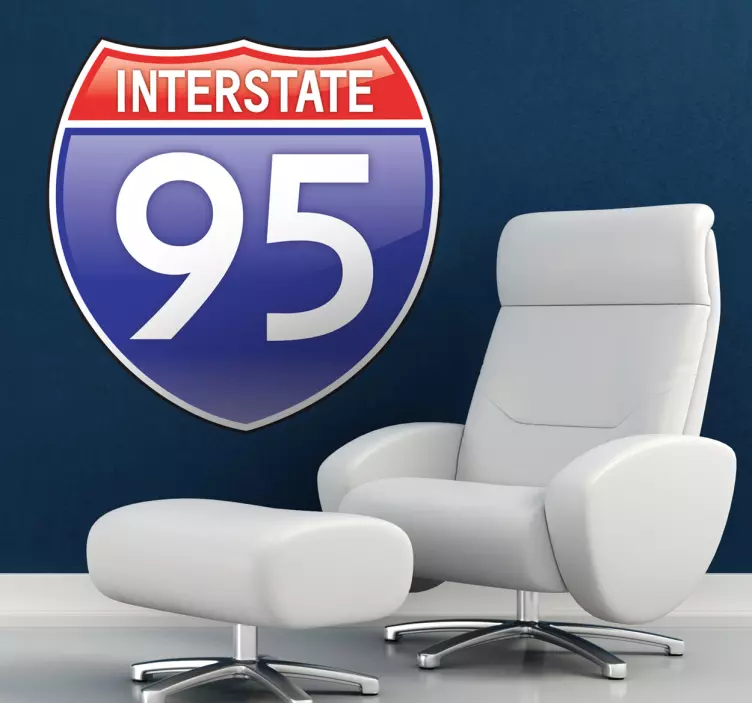 Interstate 95 Road Sign Wall Sticker - TenStickers