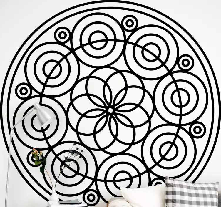Intricate Circular Motif wall decal for living room - TenStickers