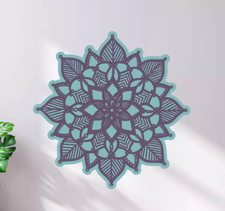 Intricate Floral Mandala wall decal for living room - TenStickers