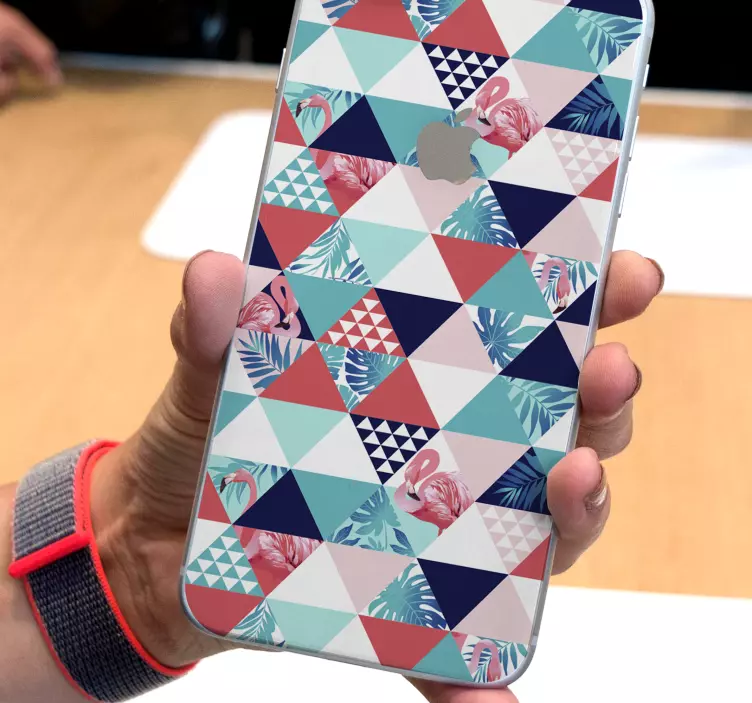 Iphone sticker flamingo triangle design - TenStickers
