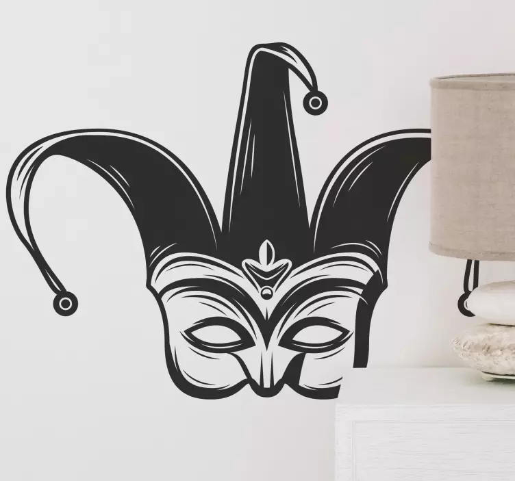 Jester Mask Artwork illustration wall art - TenStickers