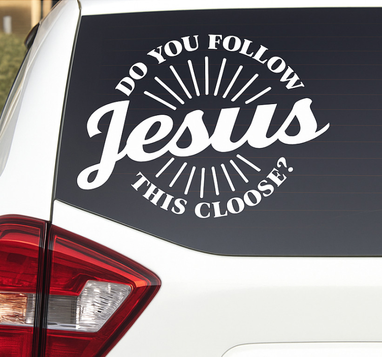 Jesus text humor car decal - TenStickers