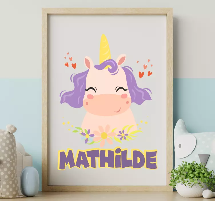 Joyful Unicorn Figure wall stickers for kids - TenStickers