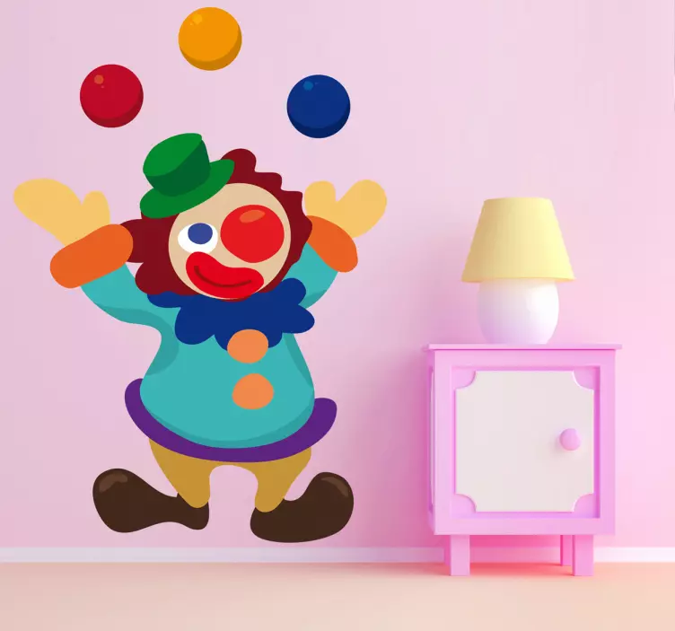 Juggling Clown Sticker - TenStickers