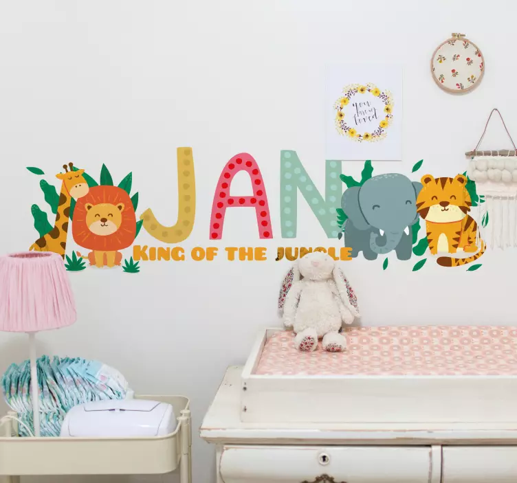 Jungle animals custom wall stickers for kids - TenStickers